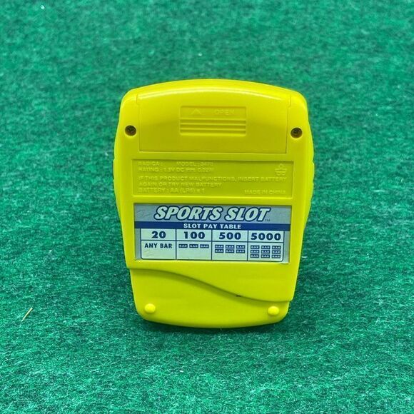 Radica Sports Pocket Slots Casino Handheld Lcd Electronic Game 1990s Yellow Mini - Picture 2 of 2